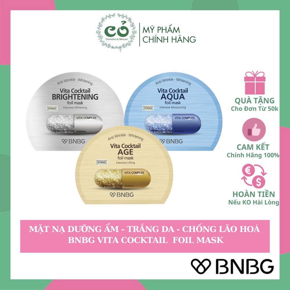 Mặt Nạ Giấy Bạc Dưỡng Da BNBG Vita Cocktail Foil Mask 30ml