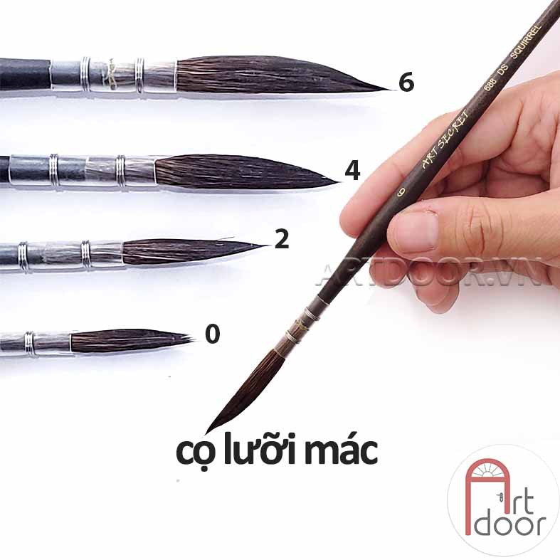 [ARTDOOR] Cọ vẽ màu nước ART SECRET lông Sóc đầu Mác Dài (688DS)