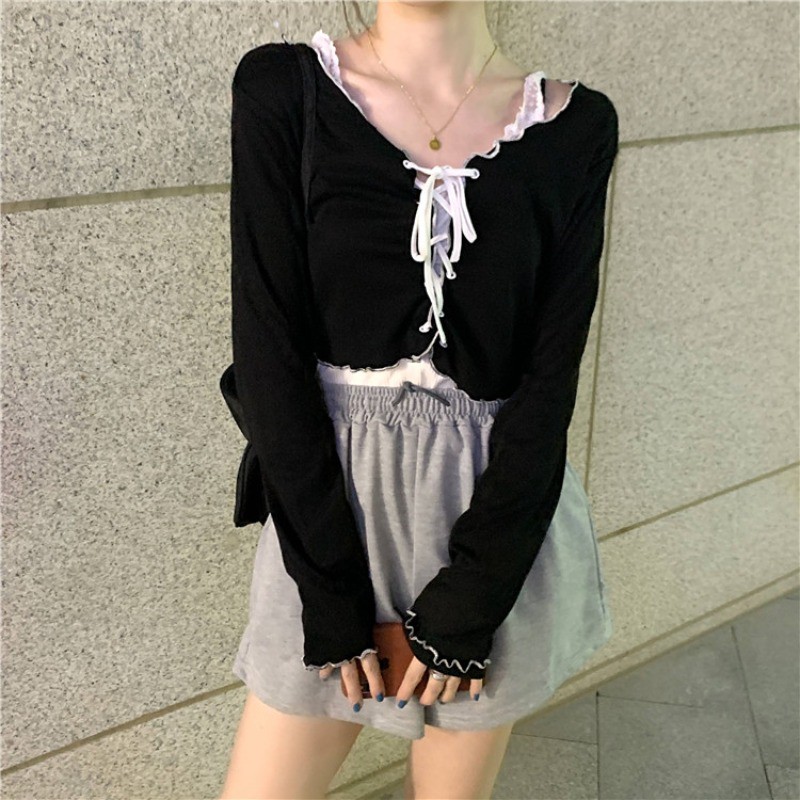 (Ảnh thật) Set Áo Khoác Cardigan Dáng Ngắn Buộc Dây + Áo Croptop 2 Dây. | BigBuy360 - bigbuy360.vn