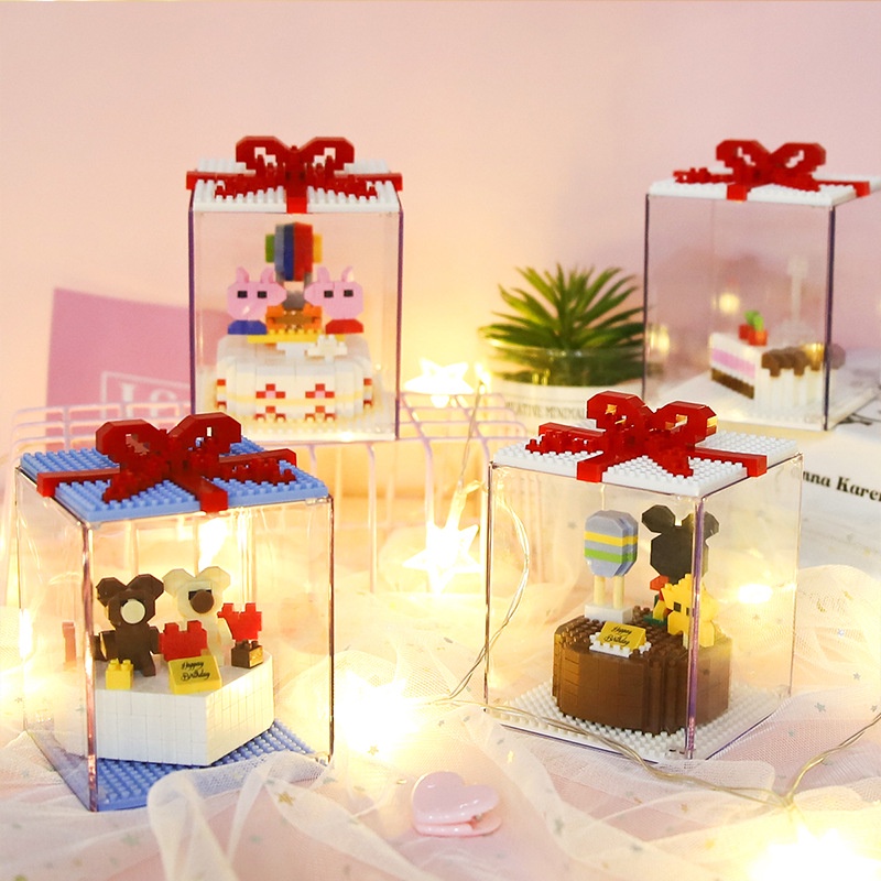 Đồ Chơi Lắp Ráp Bánh Kem Sinh Nhật 3D Thỏ Stella Vịt Donald Xếp Hình Gấu Đáng Yêu Sáng Tạo Cho Bé Gái annhienstore