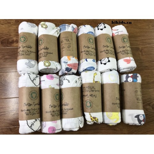 khăn xô tắm Muslin Swaddle 100% Organic cotton