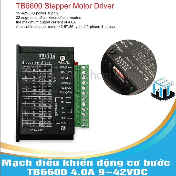 Mạch điều khiển động cơ bước TB6600 4.0A 9~42VDC