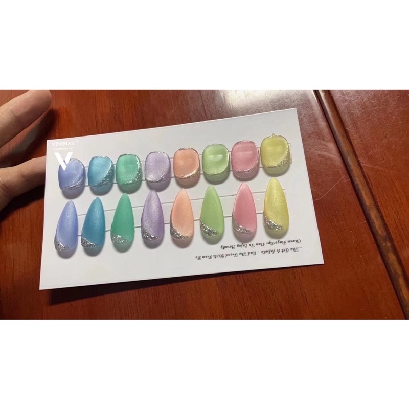 Nail box nuna Móng tay giả họa tiết đá pha lê mắt mèo mới dùng trang trí móng tay