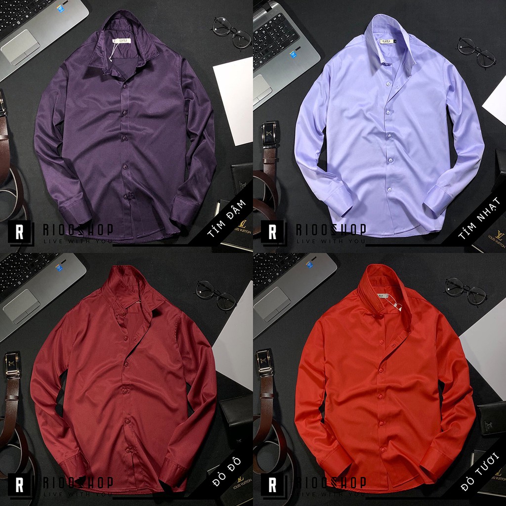 Áo sơ mi nam tay dài trơn cao cấp nhiều màu RSM072 | BigBuy360 - bigbuy360.vn