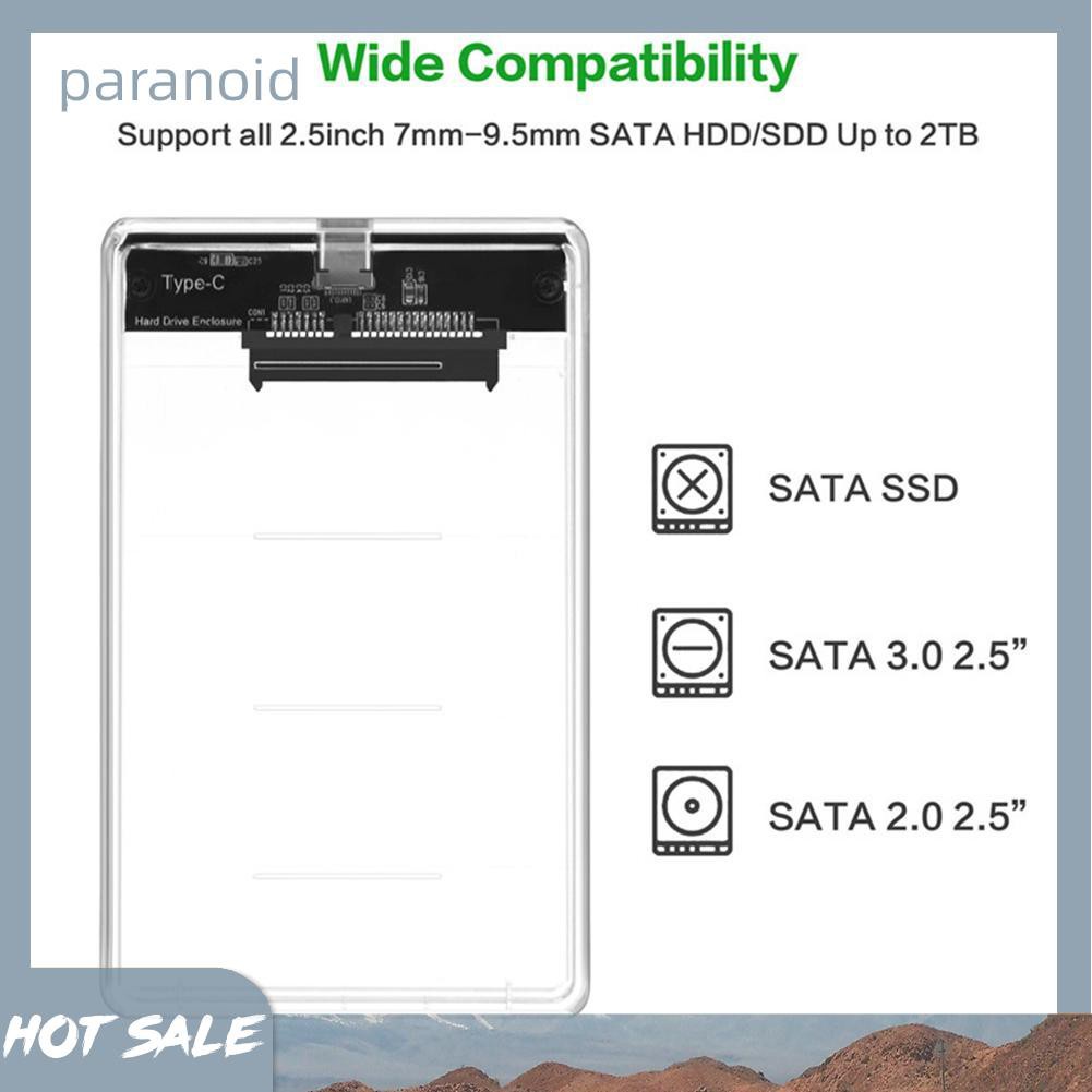 Hộp Đựng Ổ Cứng Ngoài Paranoid 2.5 inch Loại C Sang SATA HDD SSD | BigBuy360 - bigbuy360.vn