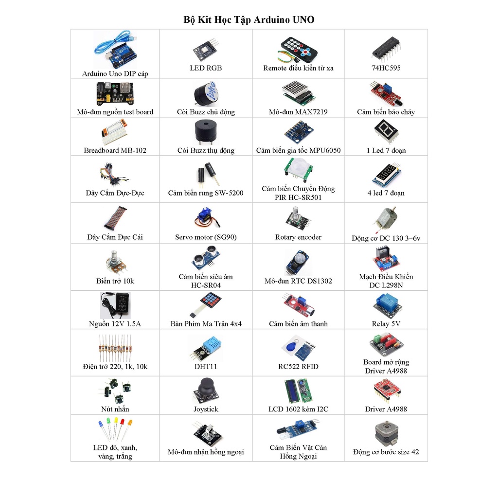 Bộ kit học tập Arduino UNO DIP chíp cắm