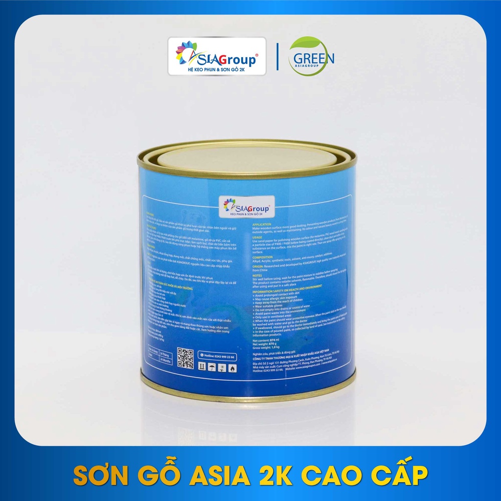 Sơn Trắng bóng Acrylic ASIA 2K Mã AS901 - Lon 1KG