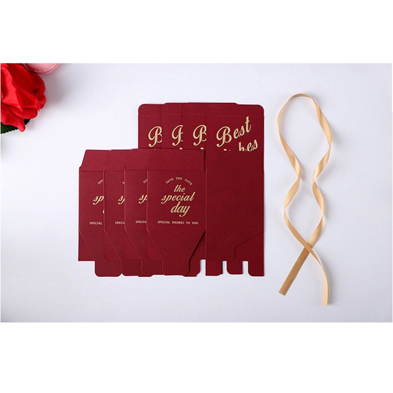 Hộp quà đựng kẹo socola 6.5/8cm có dây ruy băng phong cách châu Âu