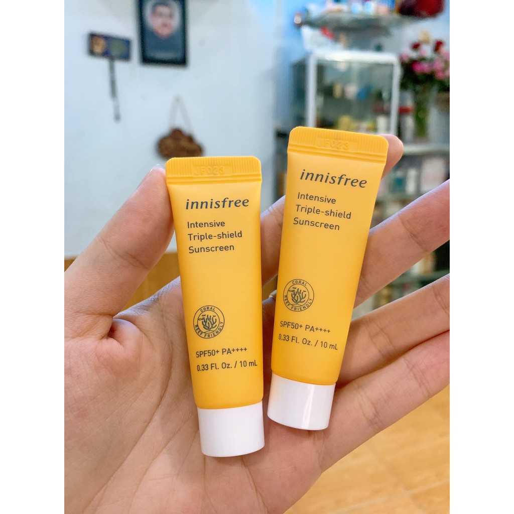 Kem Chống Nắng Innisfree Intensive Triple-Shield Sunscreen SPF 50+/PA++++ Chống Trôi, Điều Chỉnh Tông Da 10ml