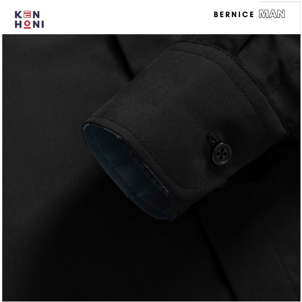 [Mã INCU50 giảm 50K đơn 250K] Áo Sơ Mi Nam Dài Tay Màu Đen Công Sở Form Hàn Không Nhăn KenHoni Bernice | BigBuy360 - bigbuy360.vn