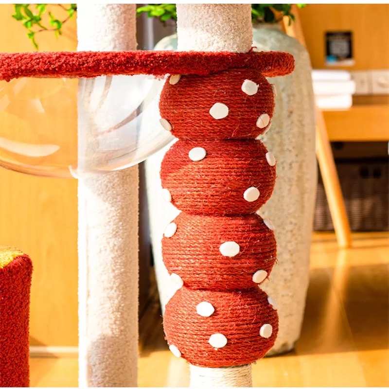 Siêu phẩm cattree mùa hè đỏ rực rỡ, cây cào móng mèo, bàn cào cho thú cưng mẫu cây nấm mới nhất