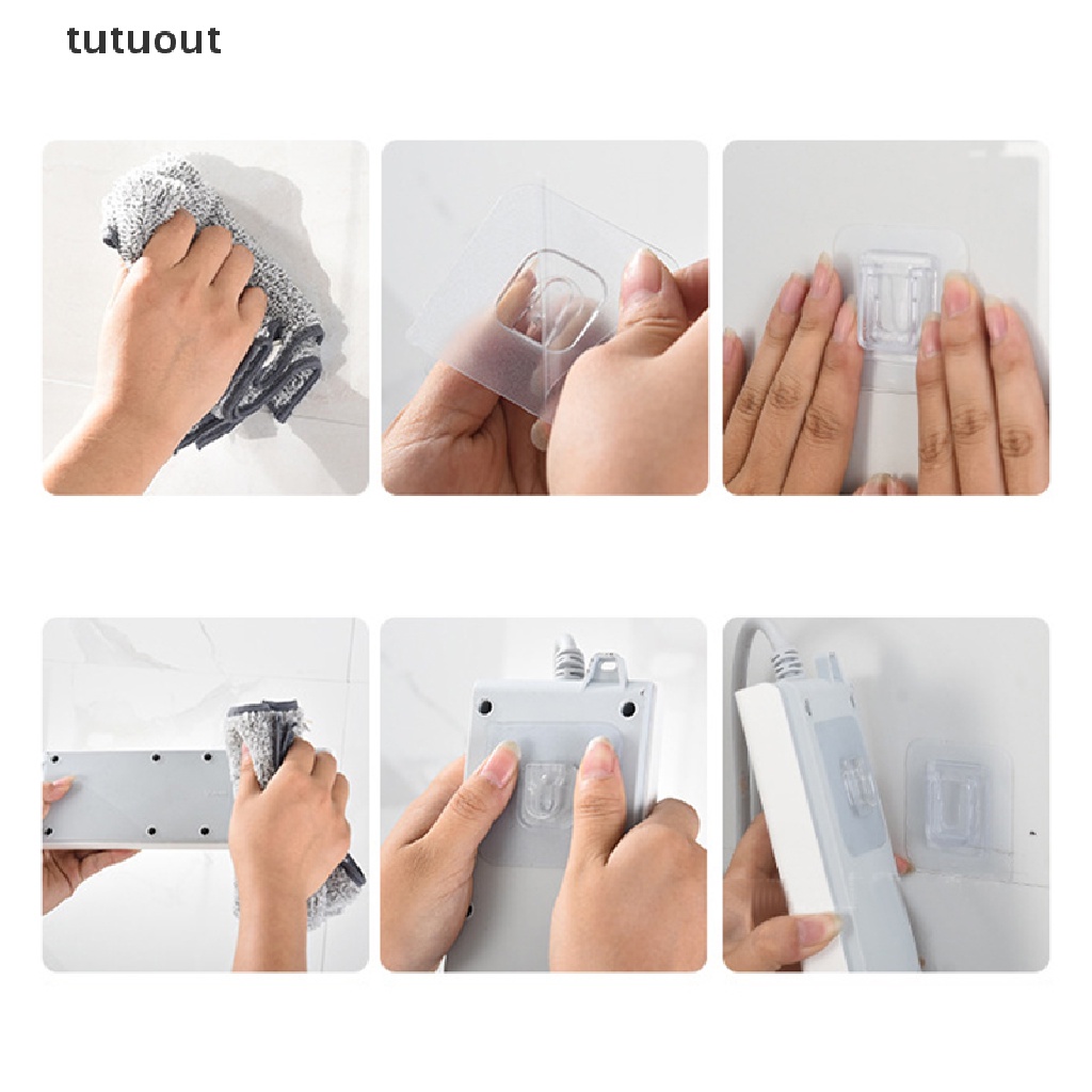 Móc treo đồ dính tường trong suốt hai mặt tiện dụng chất lượng cao