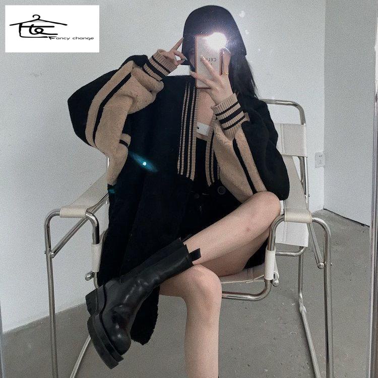 Áo Khoác Bóng Chày Bằng Vải Bông Dày Dặn Giữ Ấm Phong Cách Xuân Thu Cho Nữ