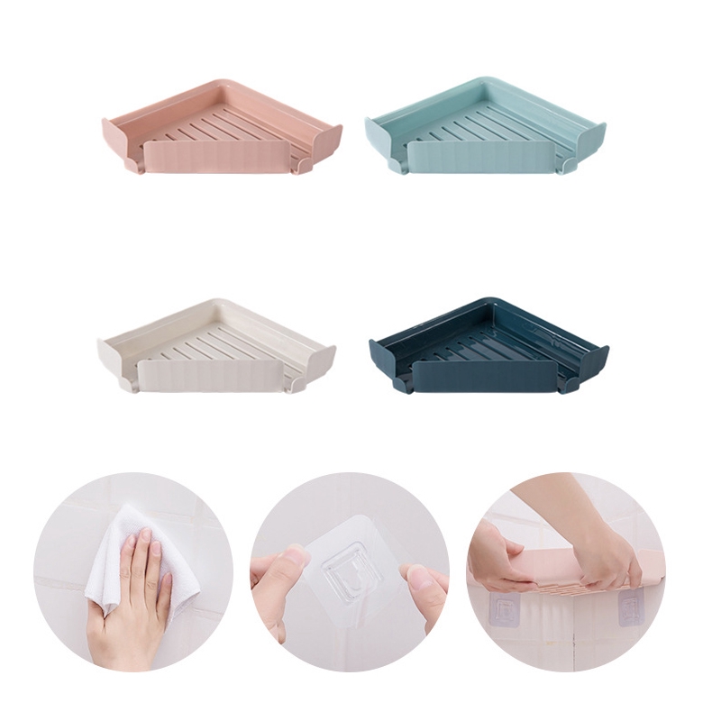 Giá để đồ dùng phòng tắm gắn góc tường đa năng tiện lợi