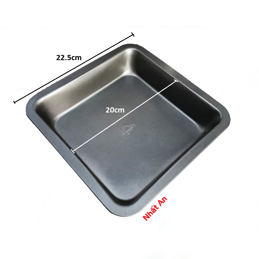 Khuôn vuông nướng bánh chống dính (Đường kính trong 20cm)
