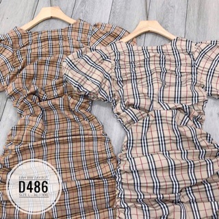 Bigsize Đầm dây rút D486