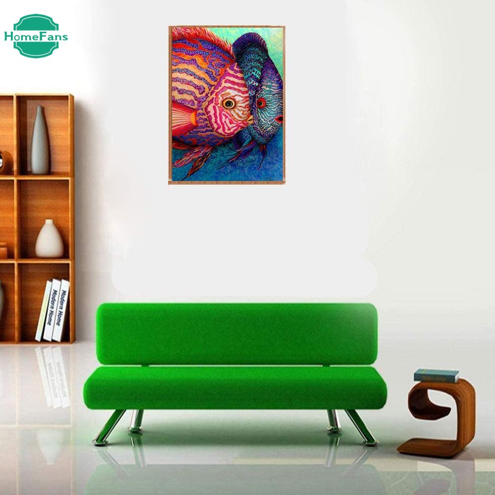 Bộ Tranh Đính Đá 5d Tự Làm Họa Tiết Con Cá Độc Đáo