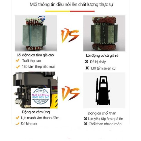 Máy rửa xe mini áp lực cao áp cho gia đình BOSS 3500W máy xịt rửa điều hòa dây 15m bản 2021