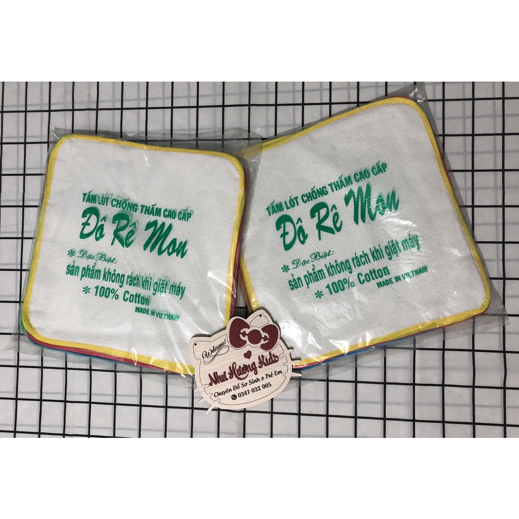 [Cao Cấp] Set 10 Tấm Lót Chống Thấm Cho Bé -Chính Hãng Đô Rê Mon (100% Cotton-Giặt Máy Được)