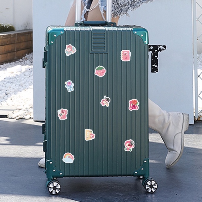 Bộ 50 Miếng Dán Hình Gấu Và Dâu Tây Mini Dễ Thương Trang Trí Sổ Tay