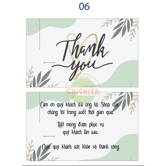 COMBO Card Cám Ơn, Card Thank You, Thiệp Cảm Ơn giá rẻ sẵn hàng