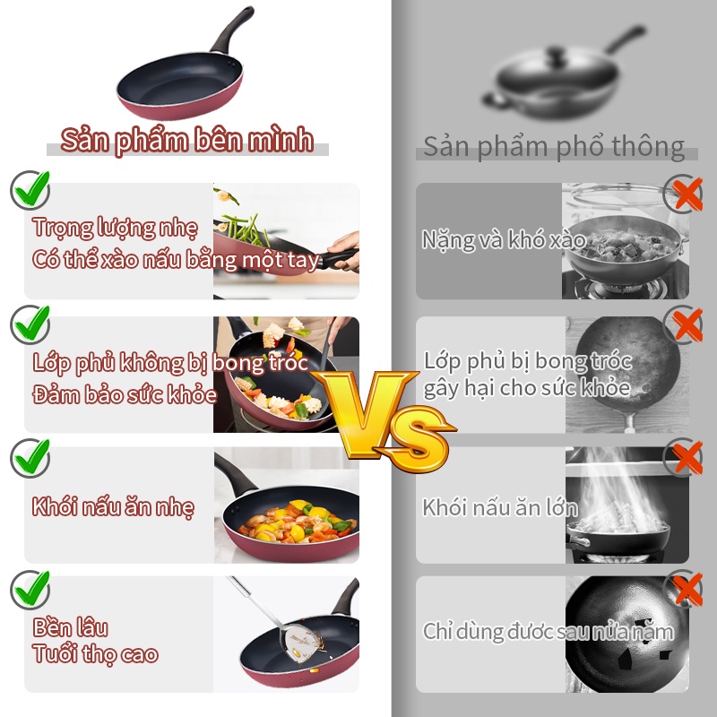 INSSA Nồi chống dính, bếp từ, bếp gas, dụng cụ nấu ăn chống dính chuyên dụng, chảo đa năng, chảo chiên gia dụng