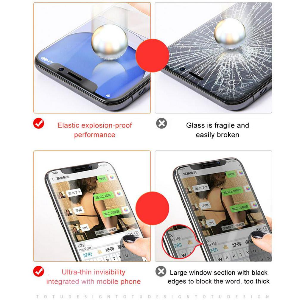 Miếng dán hydrogel mềm 30D bảo vệ màn hình cho iPhone 7 8 Plus 6 6s Plus X XS XR XS Max 11 Pro Max