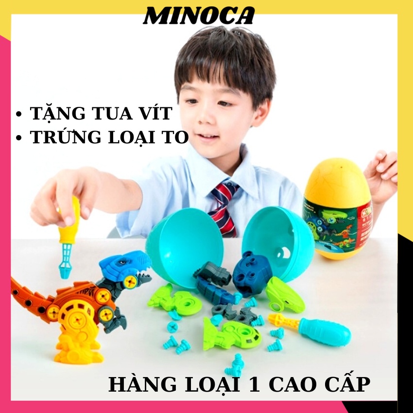 Trứng Khủng Long Lắp Ráp Đồ Chơi Thông Minh cho Bé Tặng Kèm Tua Vít