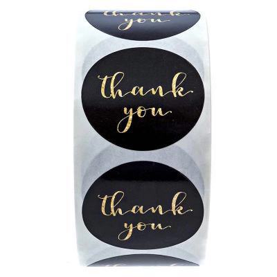 Cuộn 500 hình dán họa tiết Thank You để trang trí thủ công