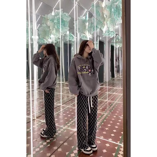 Quần dài ống rộng lưng cao thời trang thu đông