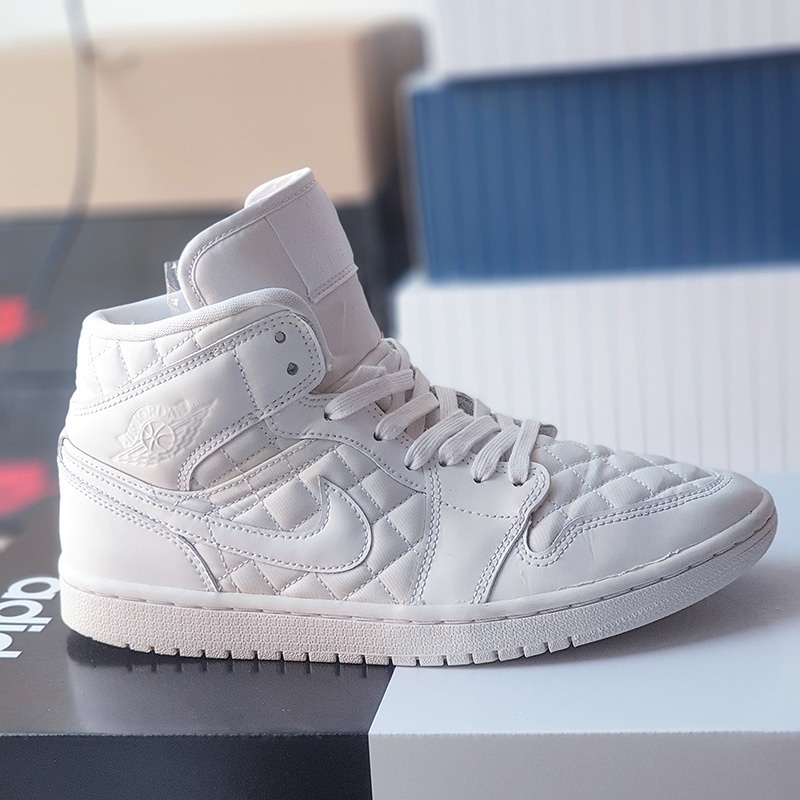 Giày Nike Air Jordan 1 Mid SE White, size 40, real 2hand