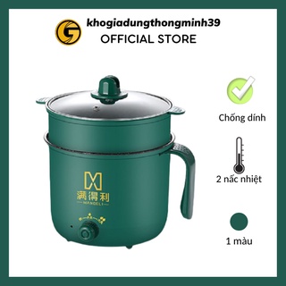 Nồi điện mini cầm tay đa chức năng, nồi nấu cơm, nấu mì đa năng 1,8l kèm giá hấp tiện lợi