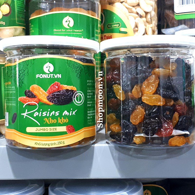 Nho Khô Chile thập cẩm 3 màu ( hũ 250gr )