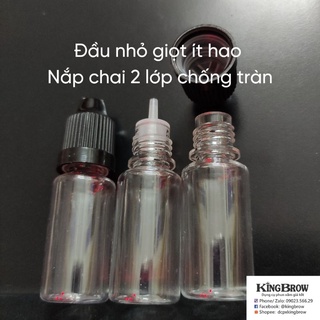 Combo 10 Chai nhựa chiết mực phun xăm, lọ chiết mỹ phẩm tinh dầu 10ml trong suốt, loại tốt