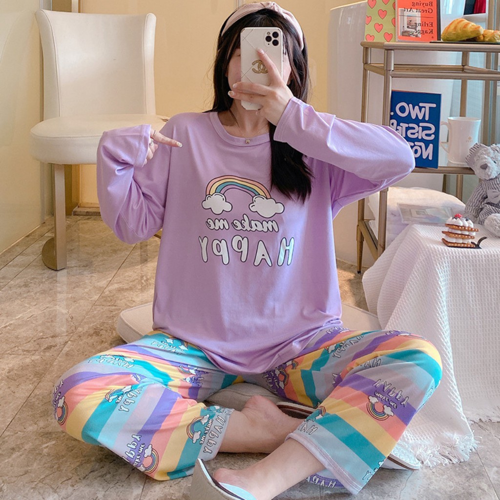 Bộ đồ ngủ, đồ ngủ nữ dài tay pijama freesize cotton hàng Quảng Châu siêu đẹp (ẢNH/VIDEO THẬT) | BigBuy360 - bigbuy360.vn