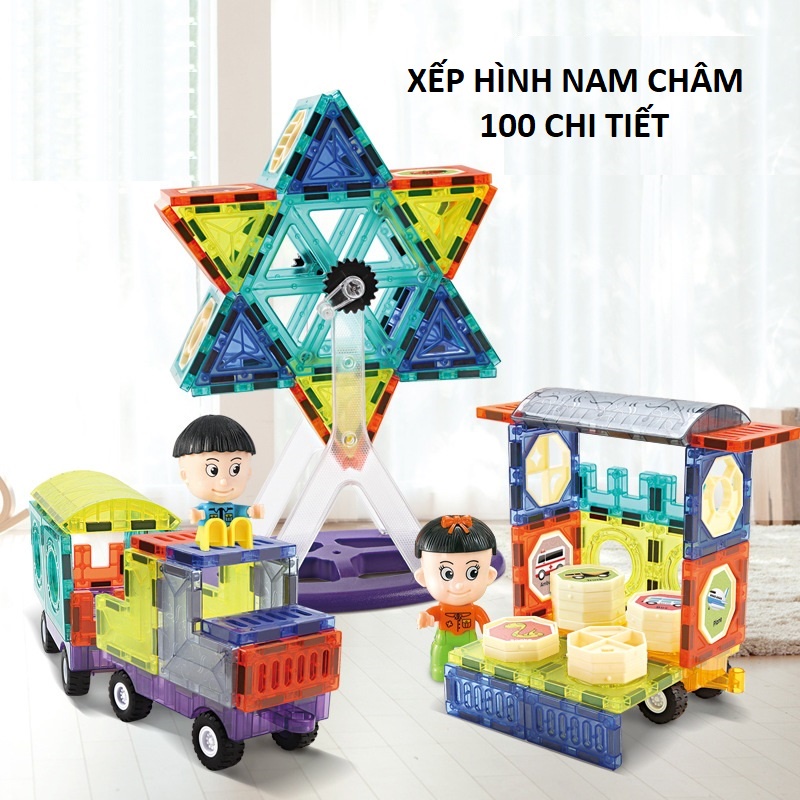 Đồ chơi ghép hình nam châm lego magnetic thông minh cho bé xếp hình không gian sáng tạo phát triển trí tuệ, quà tặng