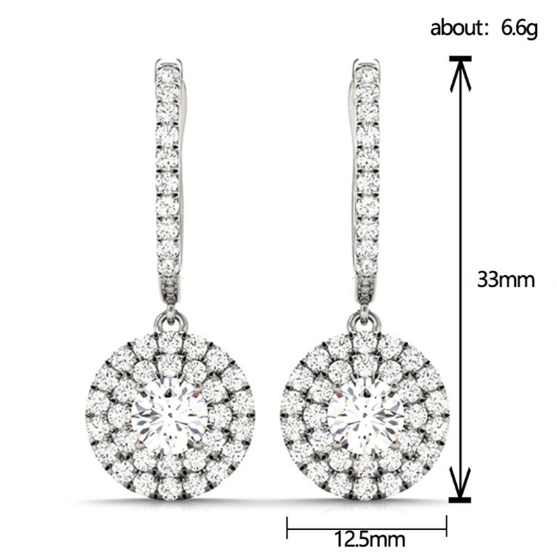 Khuyên Tai Đính Đá Zircon Toàn Diện Phong Cách Thanh Lịch Đơn Giản Mới Dành Cho Bạn Nữ