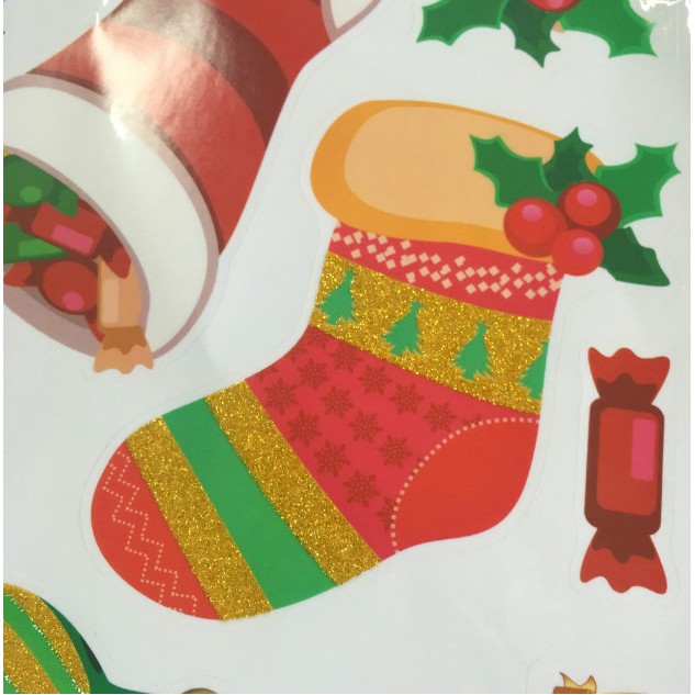 Decal trang trí noel bộ sưu tập các phụ kiện giáng sinh