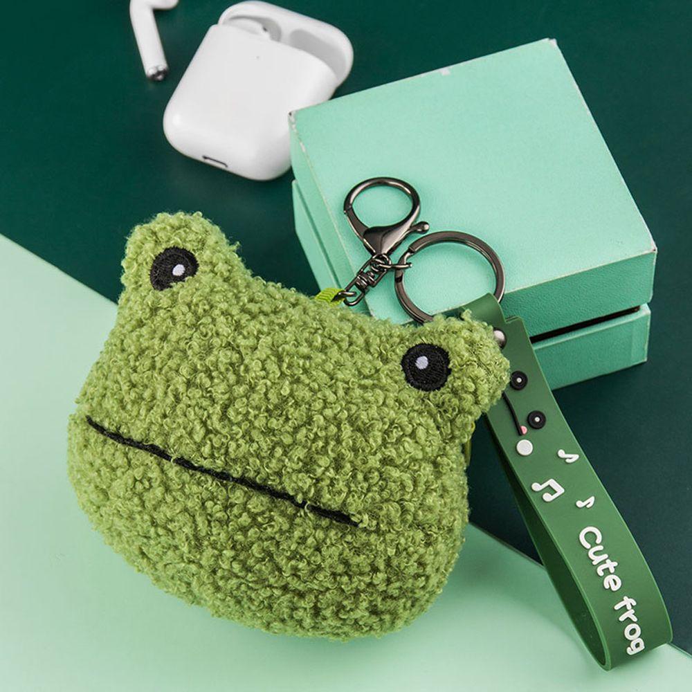 Ví Đựng Tiền Xu Mini Hình Chú Ếch Nhồi Bông Có Dây Khóa Kéo Dễ Thương Cho Nữ