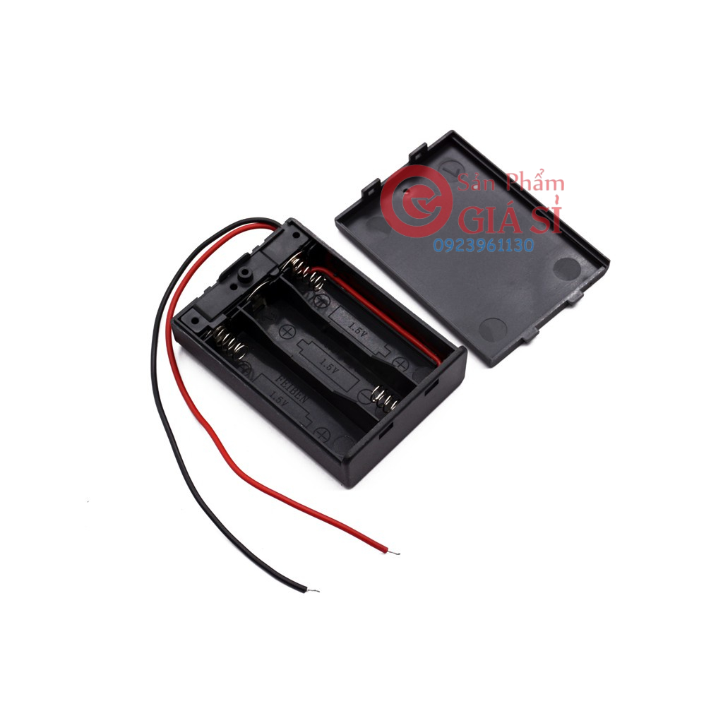 Hộp đế 3 pin AA có nắp và công tắc ❤️freeship❤️