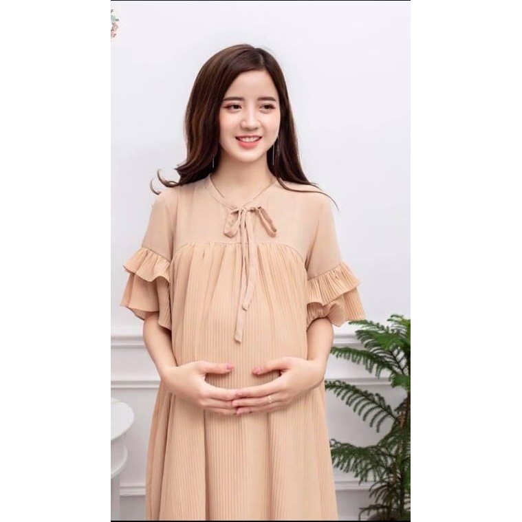 Váy bầu đầm bầu dáng suông chất mát đẹp mặc bầu và sau sinh