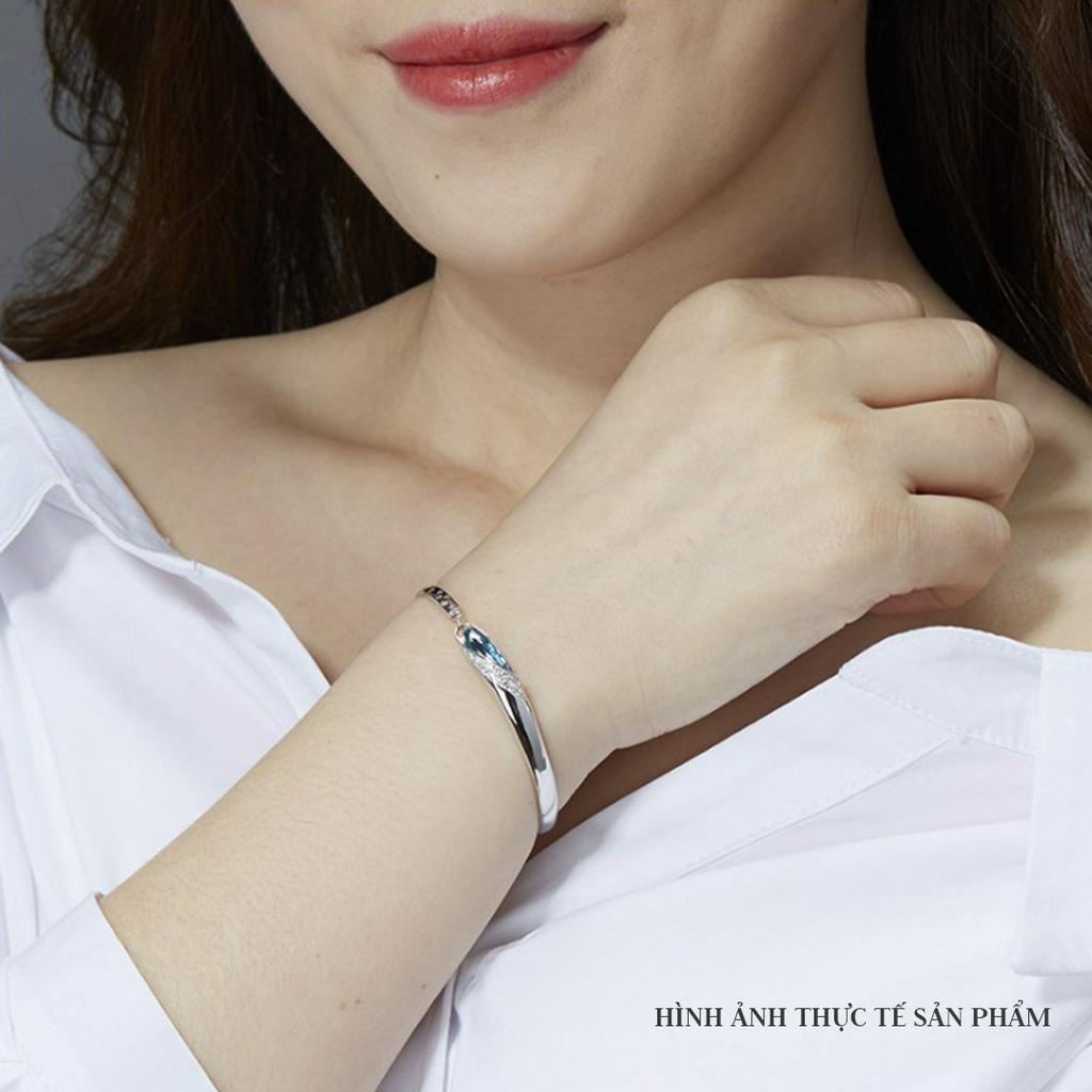 Lắc Tay Kiềng Nữ Bạc Ý S925 Huyền Thoại Biển Xanh LK-1330 Bảo Ngọc Jewelry