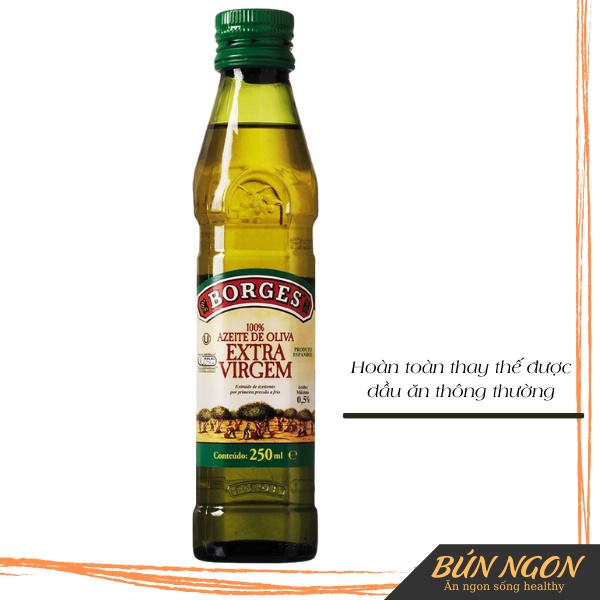 Dầu Olive Oliu Borges Extra VirGem Siêu Nguyên Chất - Không Mùi - Ăn Kiêng, Giảm Cân, Eatclean - 125ml