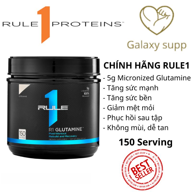 RULE1 GLUTAMINE R1 100% MICRONIZED TĂNG CƠ PHỤC HỒI CƠ BẮP SAU TẬP 150 SERVING
