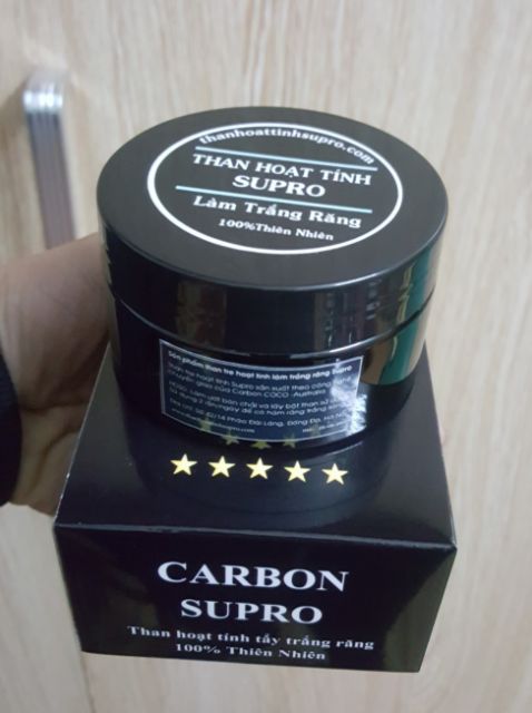 Tẩy trắng răng- bột than hoạt tính Carbon Supro