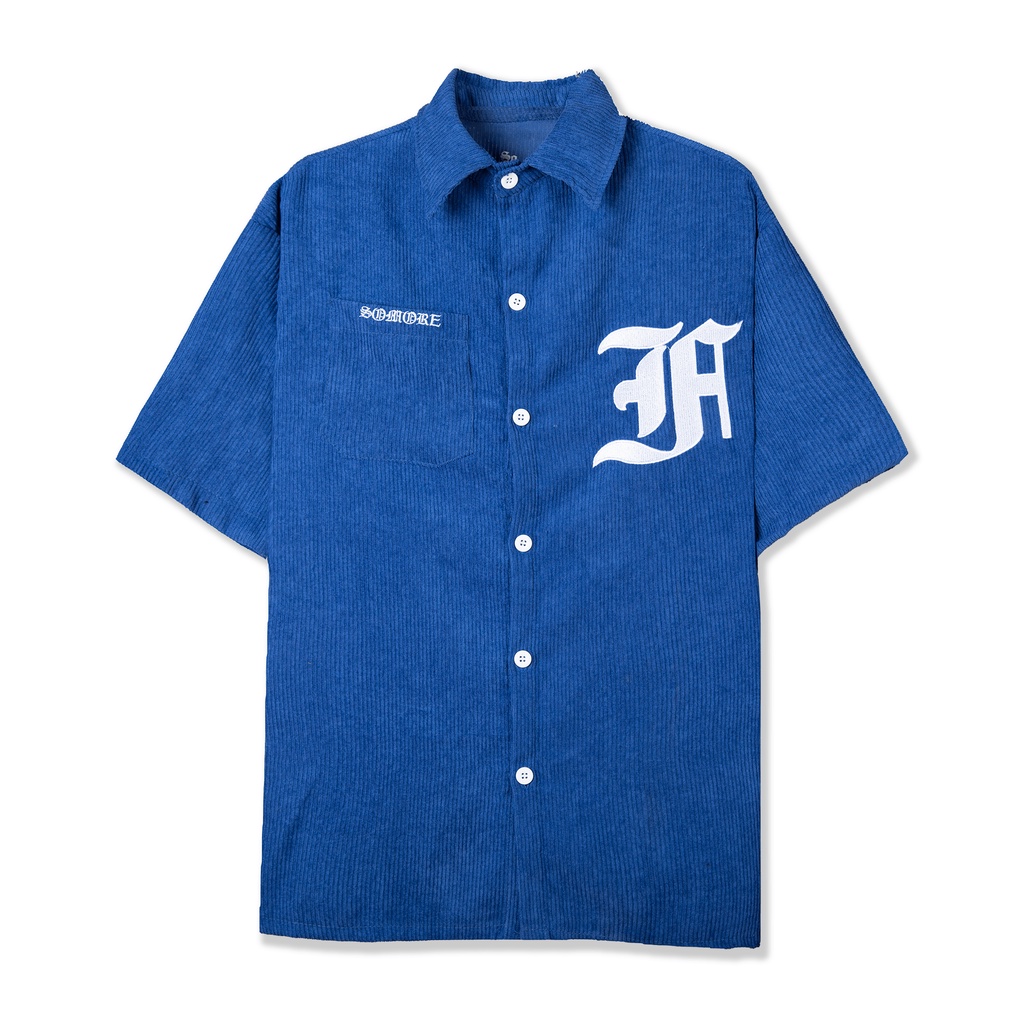 Áo Sơ mi Tay Ngắn Thêu SOMORE Chữ F Unisex Form Rộng
