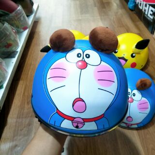[chuyên sỉ đồ phượt] Nón bảo hiểm nửa đầu tem doremon và pikachu + tai