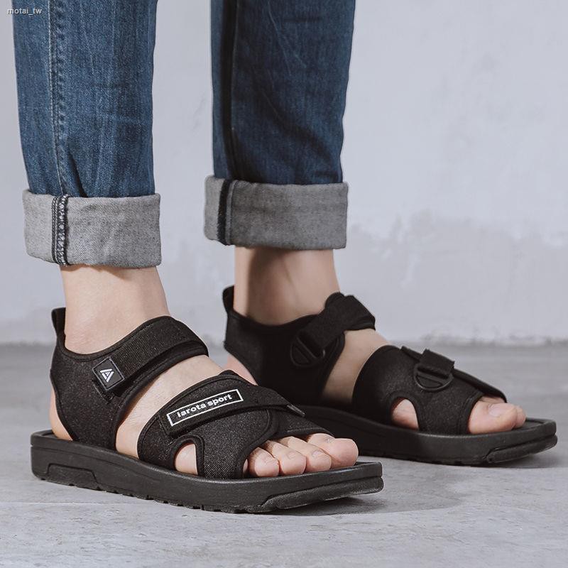 Giày Sandal Màu Đen Có Size Lớn Năng Động Thời Trang Theo Phong Cách Hàn Quốc Dành Cho Nam