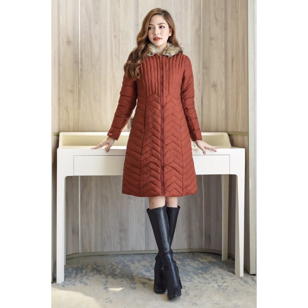 Áo phao siêu nhẹ nữ dáng dài áo phao big size A145