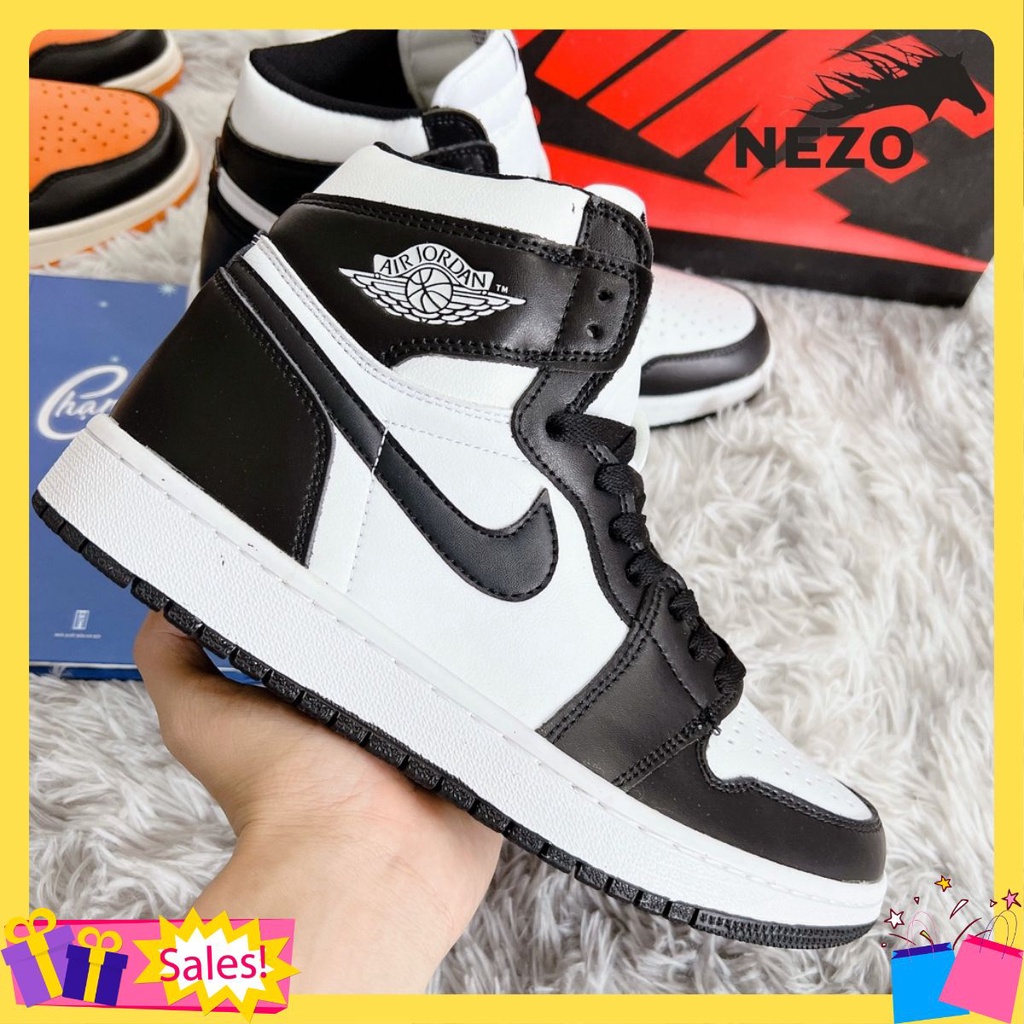 Giày JORDAN PANDA Giày Thể Thao Jordan cao cổ Đen Trắng Full Box